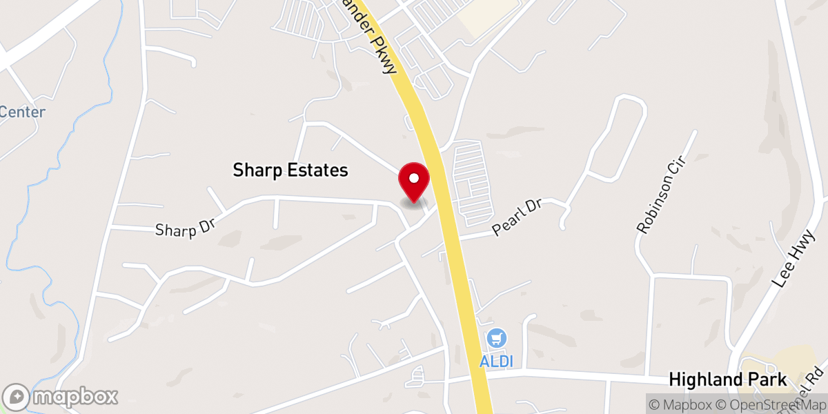 Map showing location of First Church of the Nazarene