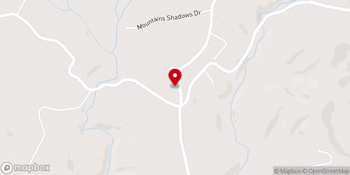 Map showing location of Purlear Baptist Church