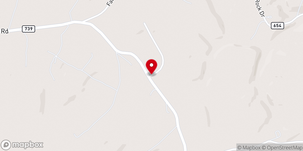 Map showing location of Oak Grove Church