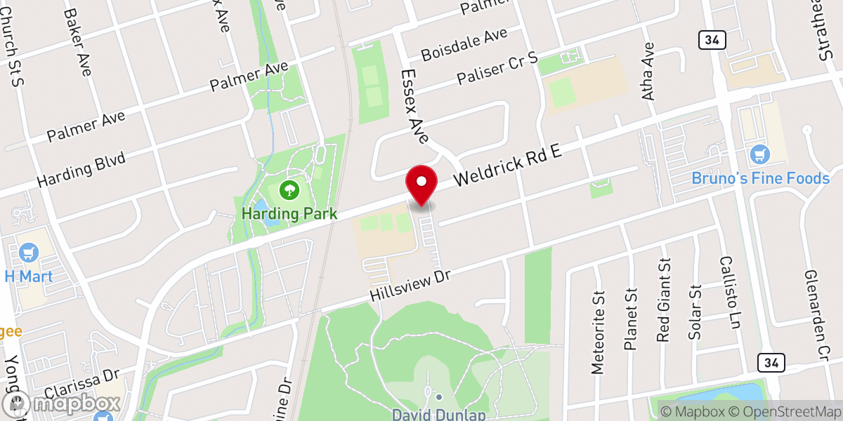 Map showing location of Richmond Hill Chinese Baptist Church