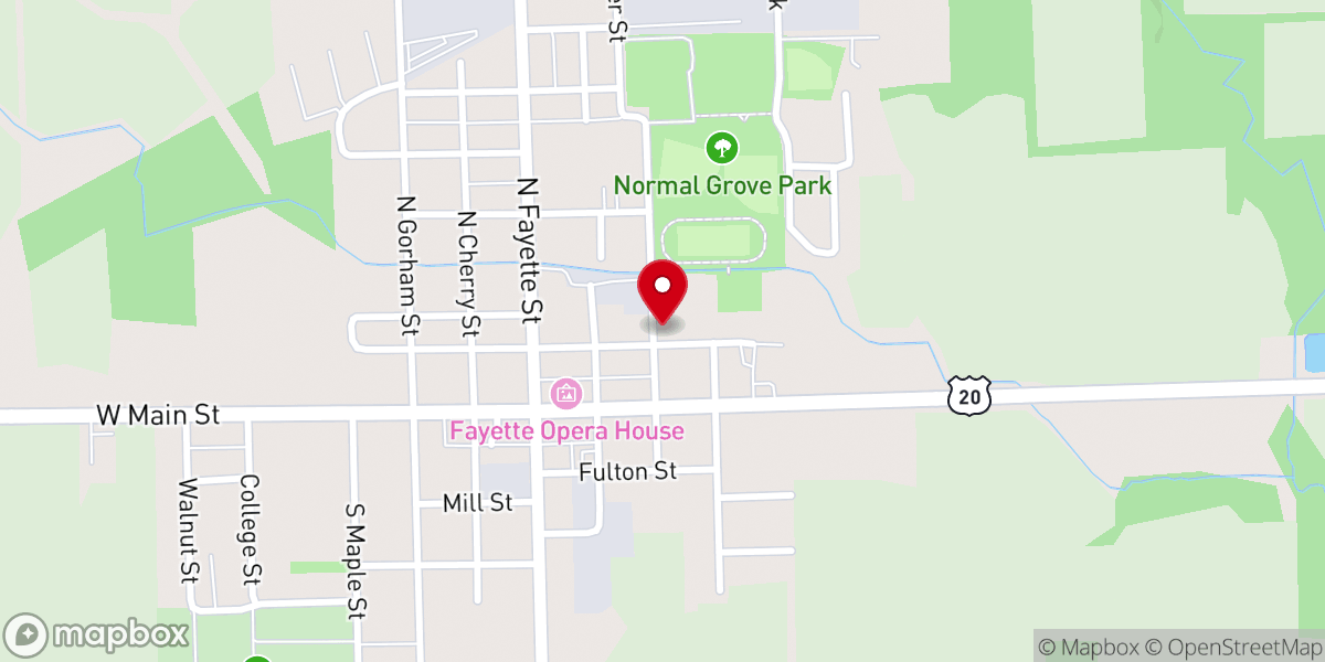 Map showing location of Fayette Methodist Church