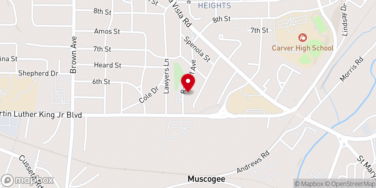 Map showing location of Nazareth Baptist Church