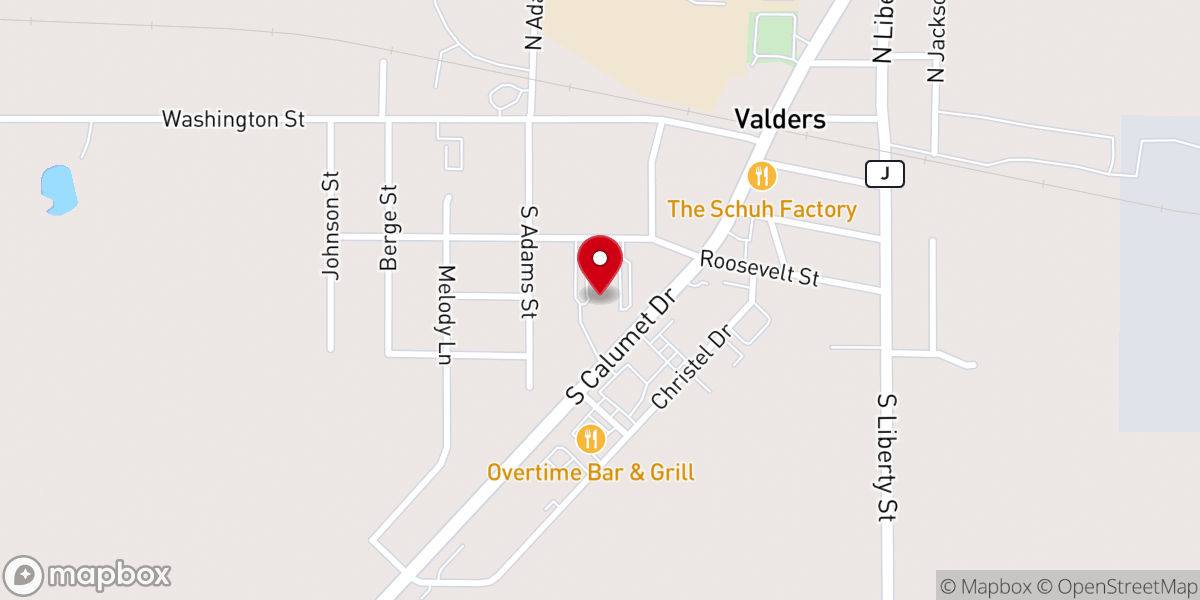 Map showing location of Jazzercise Valders Faith Lutheran