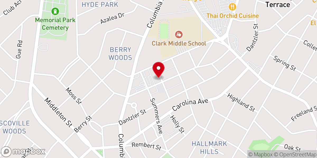 Map showing location of Memorial Church of Nazarene