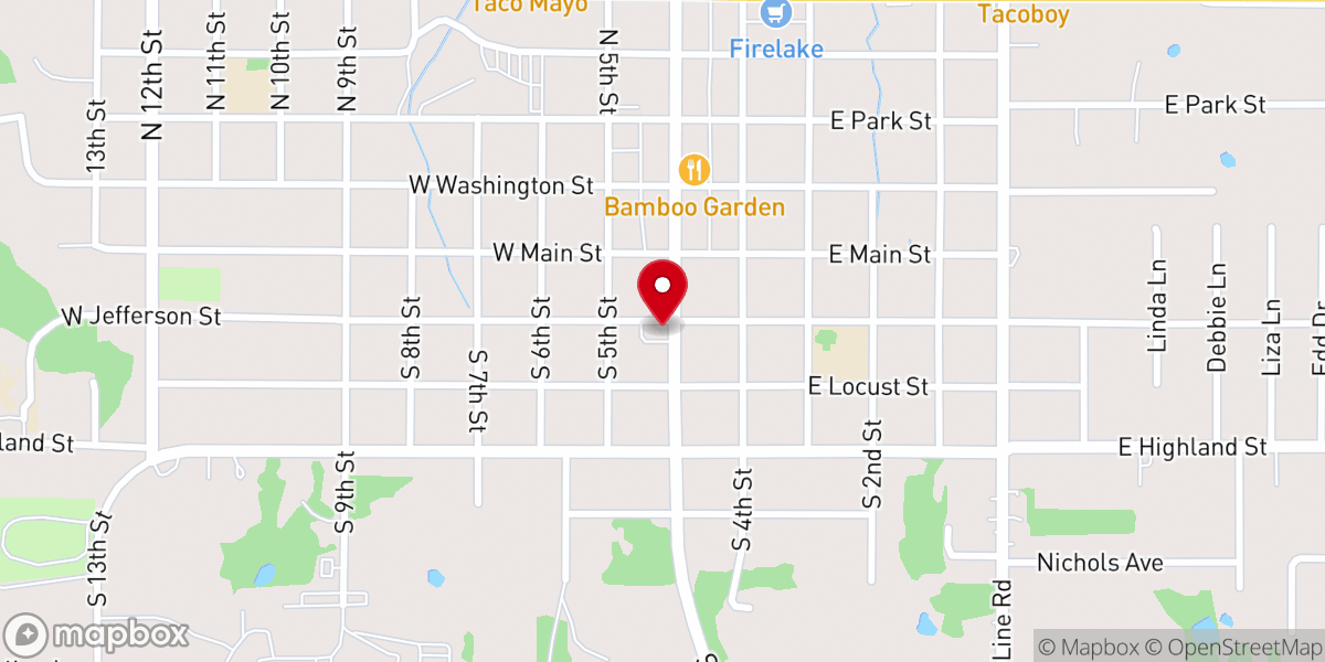 Map showing location of Broadway United Methodist Church