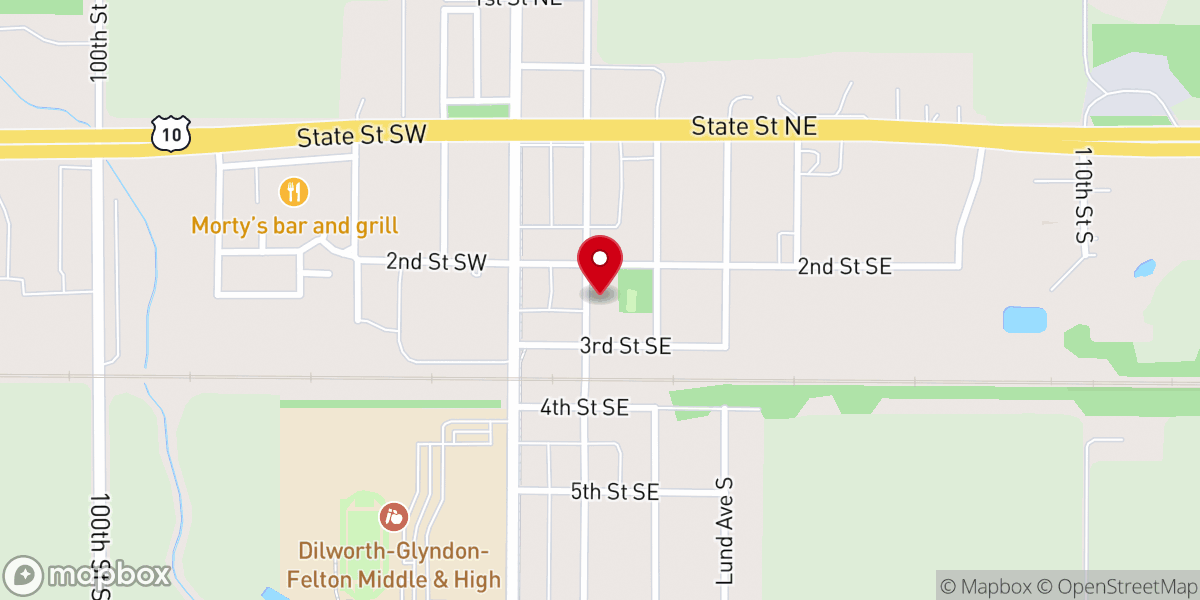 Map showing location of Glyndon Community Hall