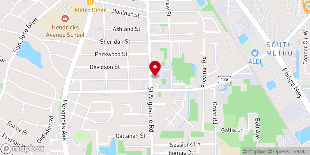 Map showing location of Rhema Harvest Ministries