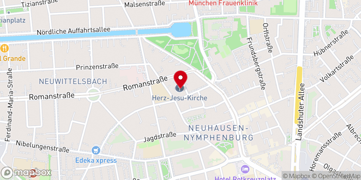 Map showing location of Herz Jesu