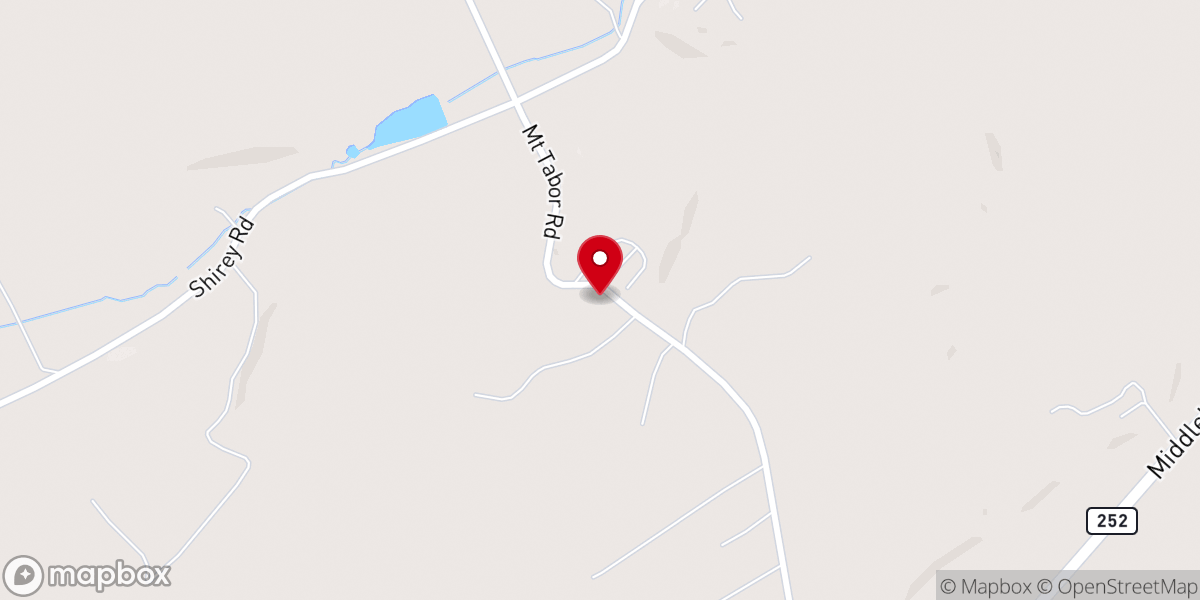 Map showing location of Mt Tabor Lutheran Church