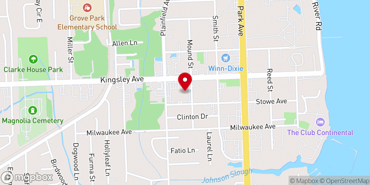 Map showing location of Celebration Church Orange Park