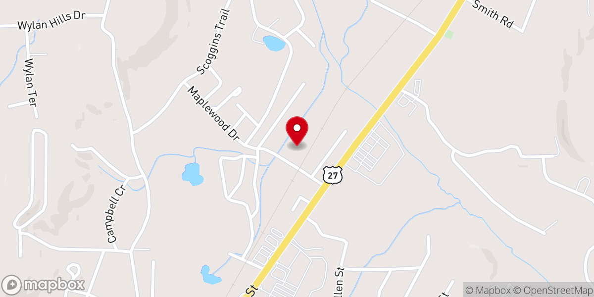 Map showing location of Pentecostal Worship Center