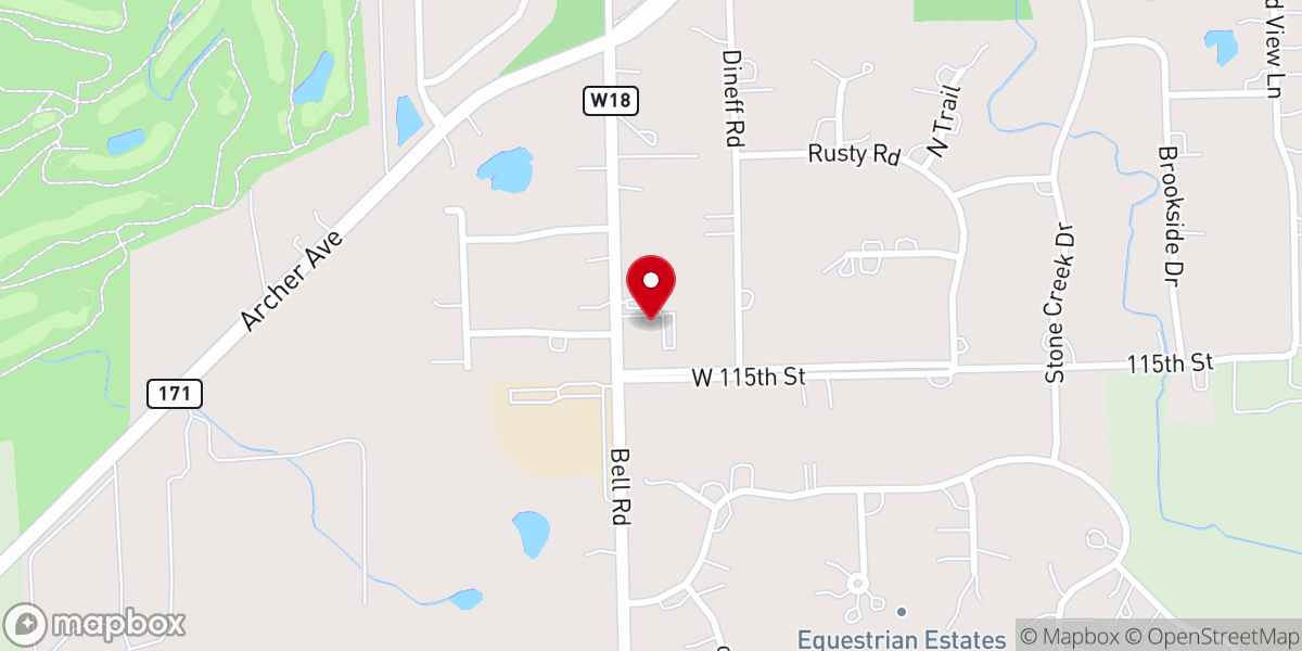 Map showing location of Keeling Hill Baptist Church
