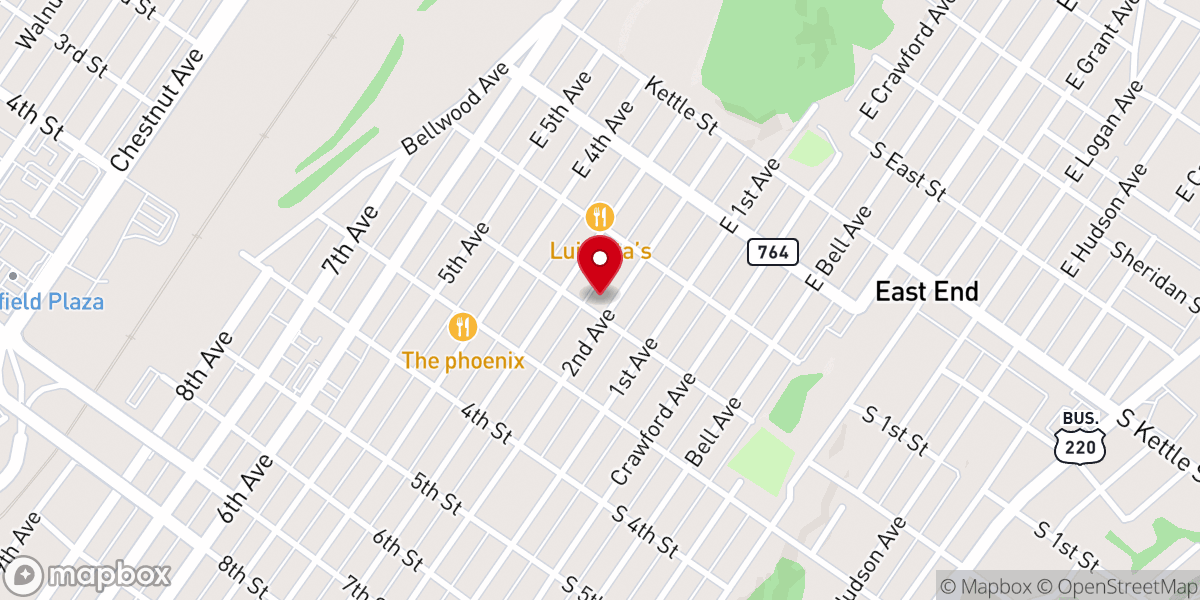 Map showing location of Second Avenue Global Methodist Church