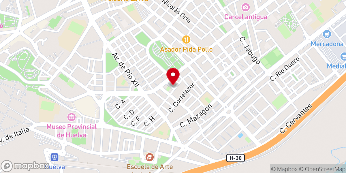 Map showing location of Parroquia Sagrado Corazón de Jesús