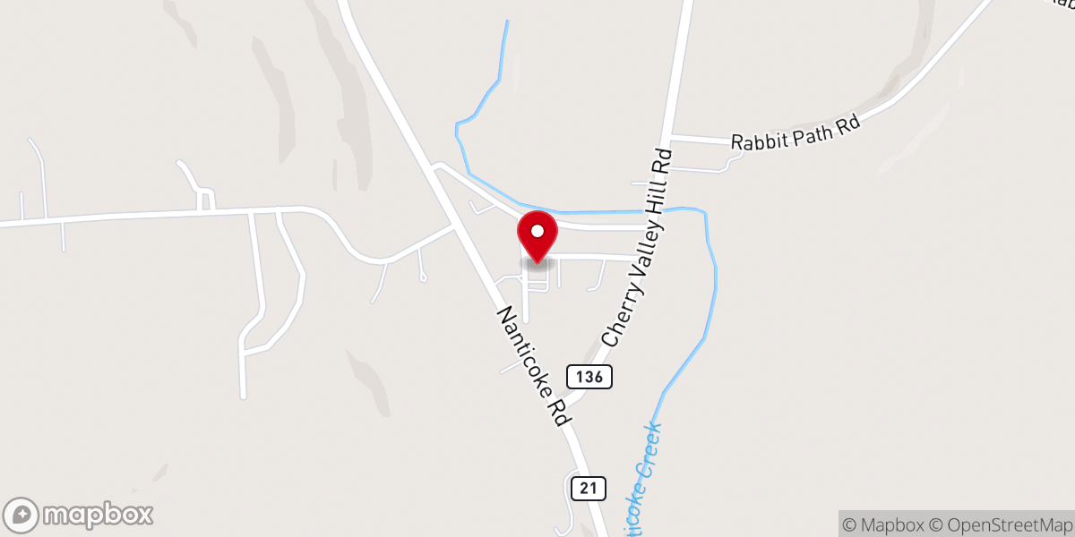 Map showing location of Nanticoke United Methodist Church