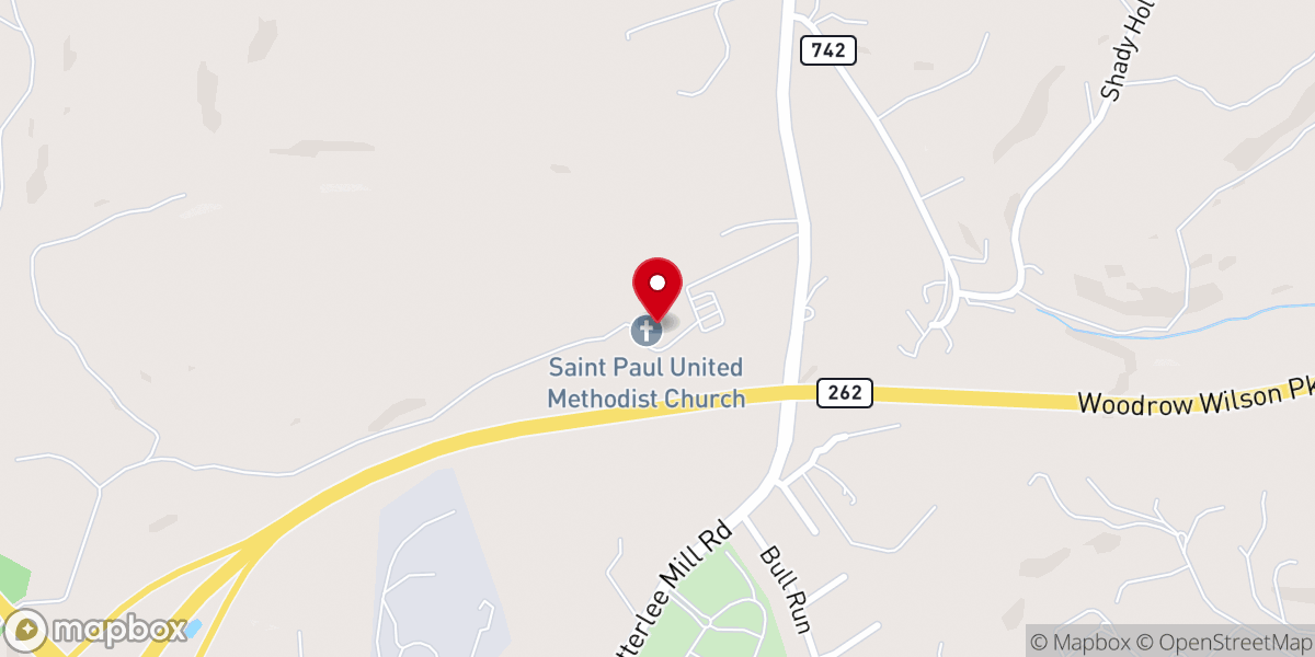 Map showing location of St Paul's Church