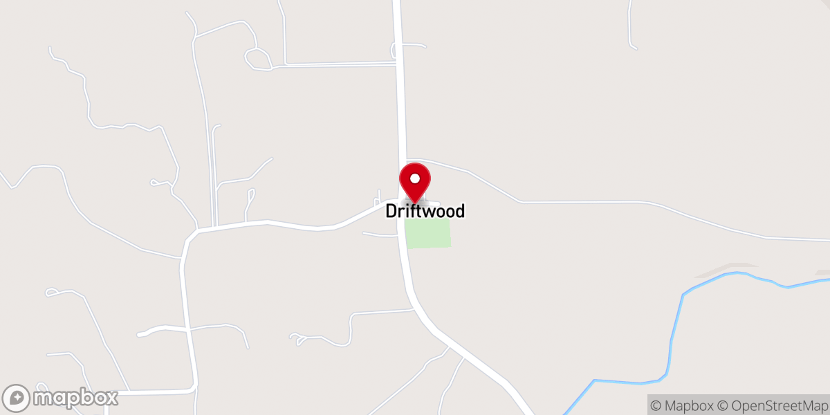Map showing location of Driftwood Community Church