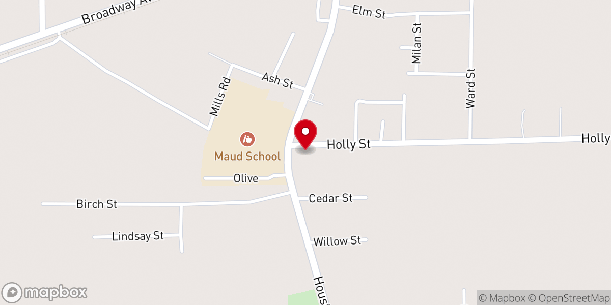 Map showing location of Maud Church of God of Prophecy
