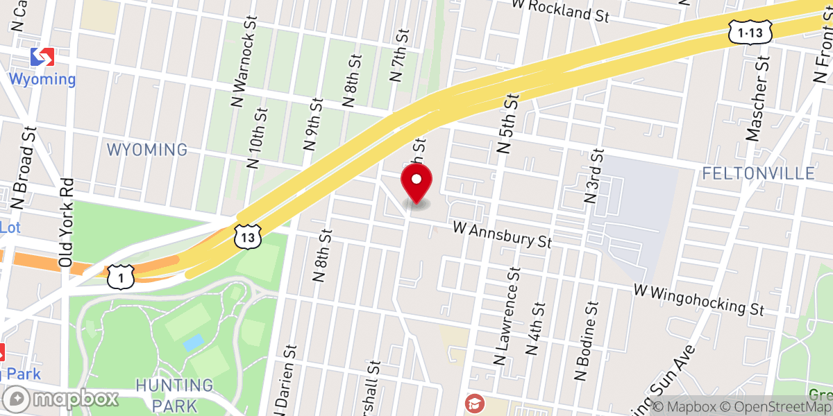 Map showing location of Paradise Gardens Praise and Worship Center Inc