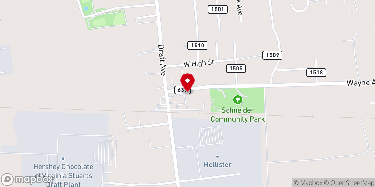 Map showing location of Potters House Worship Center - Food Distribution Center