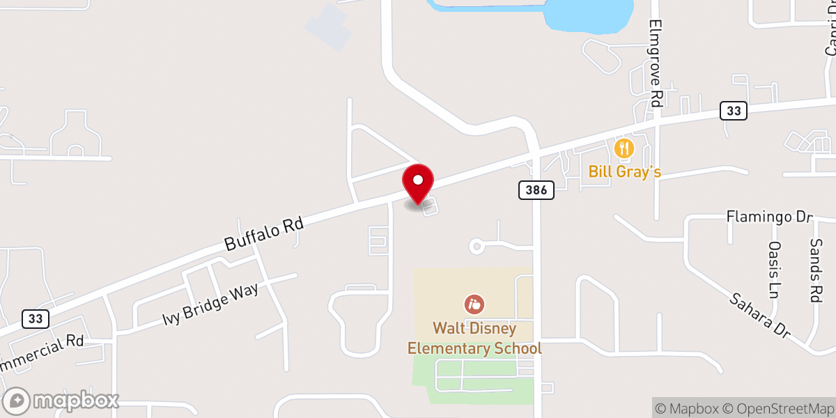 Map showing location of Cornerstone Bible Chapel