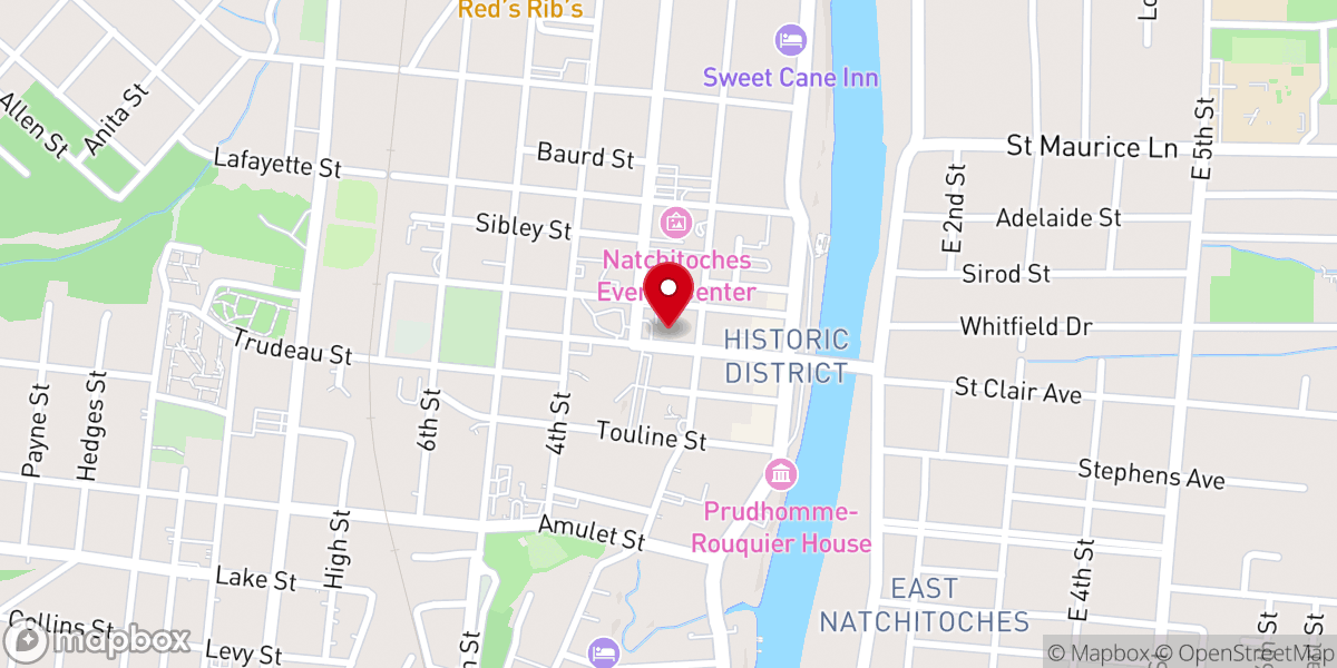 Map showing location of Natchitoches Parish Courthouse