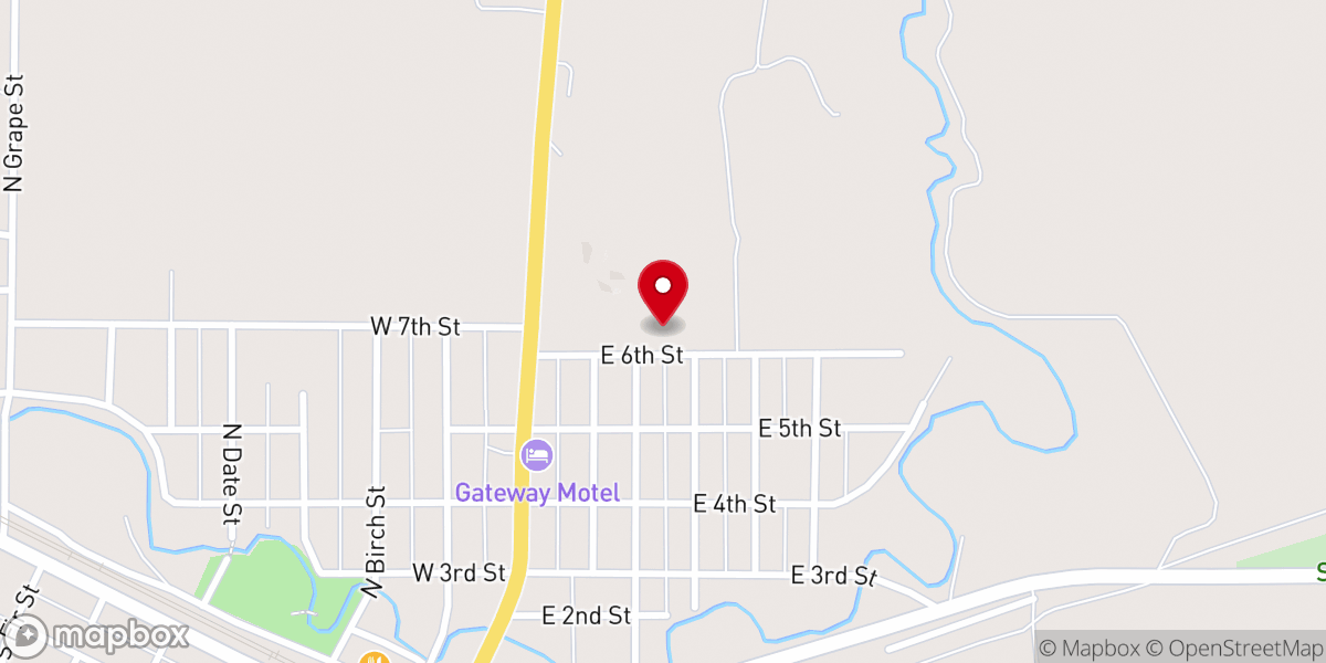Map showing location of Oasis Christian Fellowship