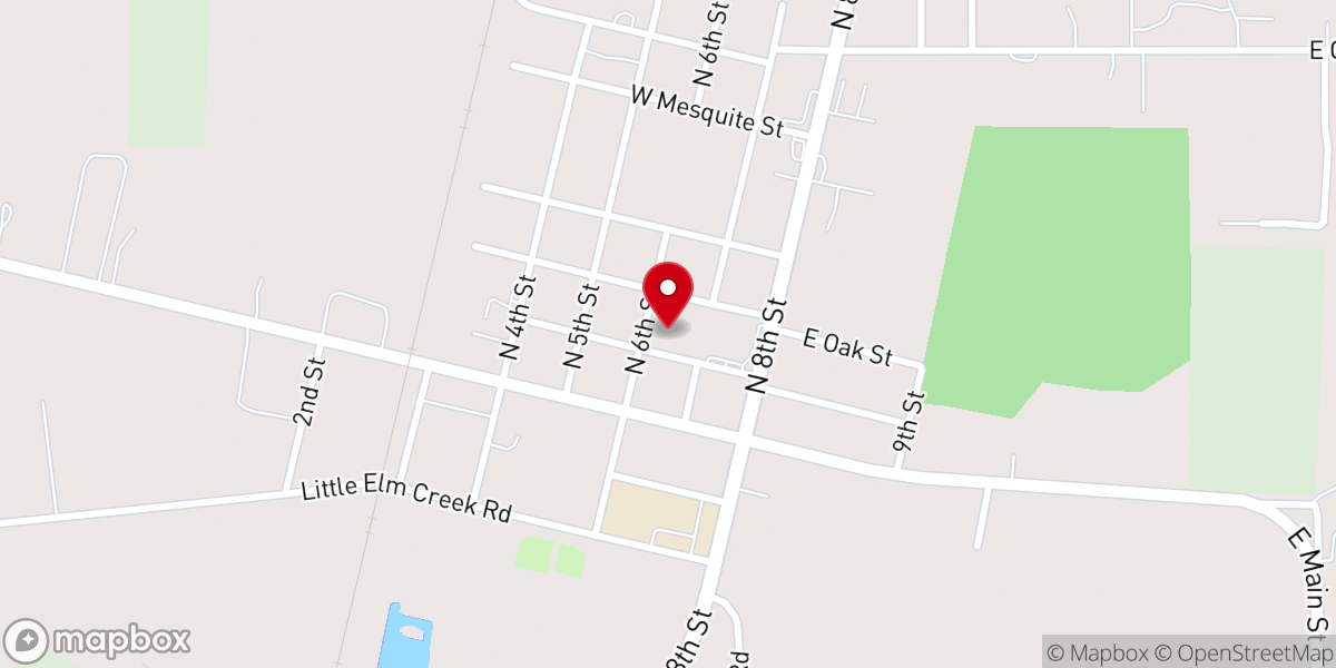 Map showing location of Grace Bible Fellowship of Gunter Texas