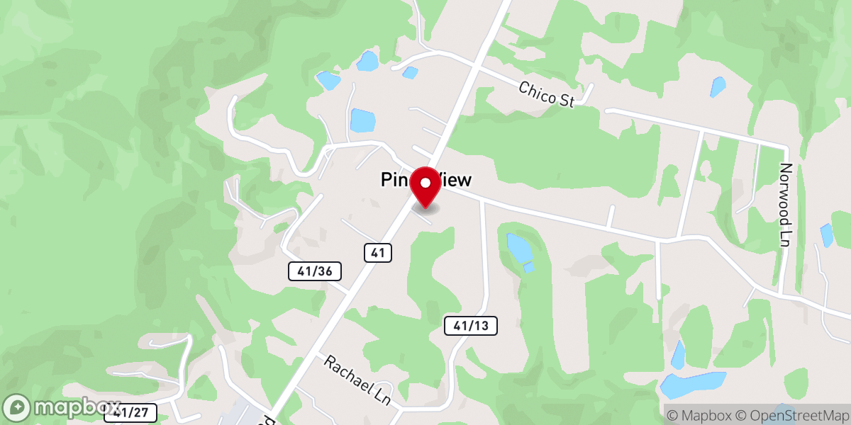 Map showing location of Piney View Bible Church