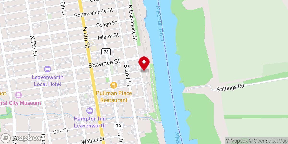 Map showing location of Riverfront Community Center