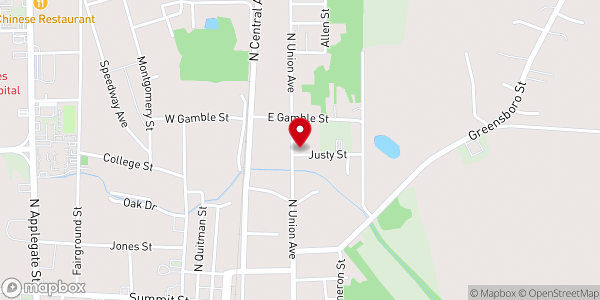 Map showing location of Zion Baptist Association