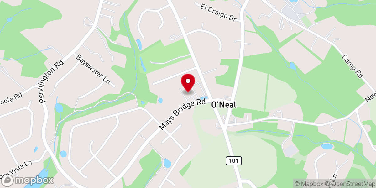 Map showing location of Eastside Apostolic Lutheran Church