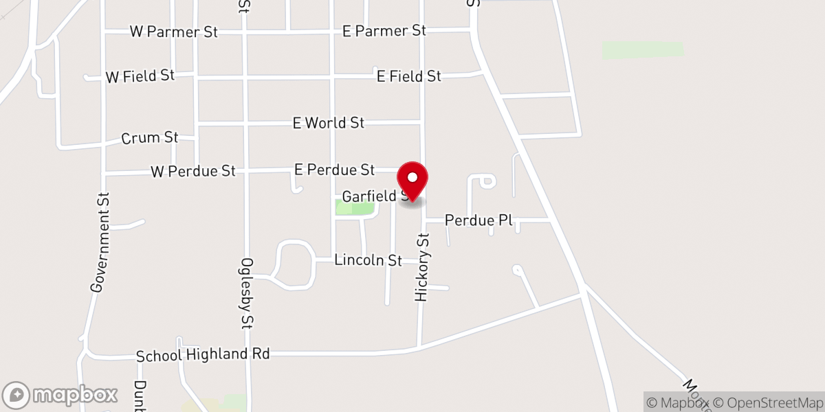 Map showing location of Hickory Street Church of Street