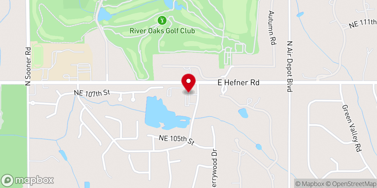 Map showing location of Oakdale Baptist Church