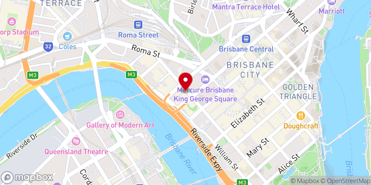 Map showing location of Hillsong City Campus | Brisbane