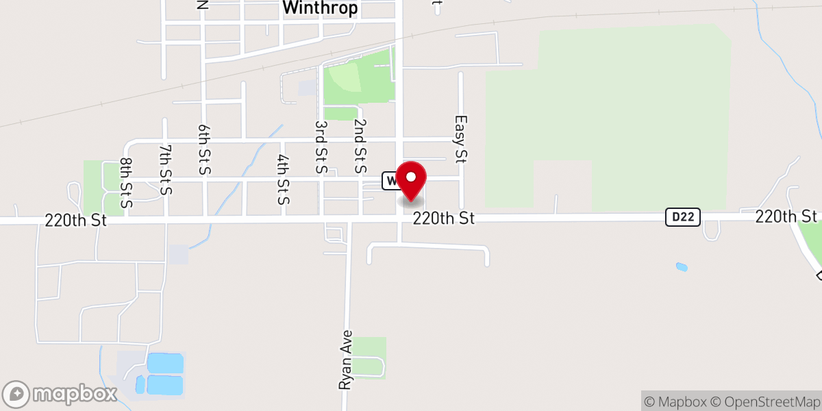 Map showing location of St. Patrick's Catholic Church