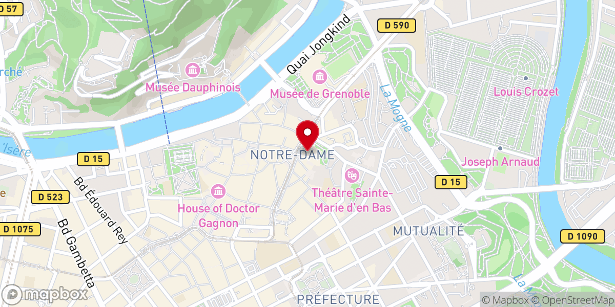 Map showing location of Cathédrale Notre-Dame de Grenoble