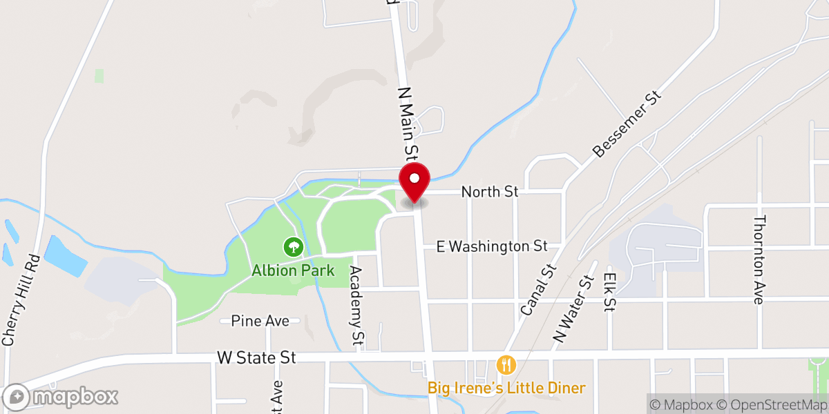 Map showing location of Albion Area Fair