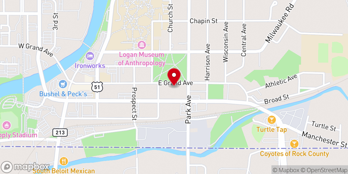 Map showing location of St. Thomas the Apostle Catholic Church