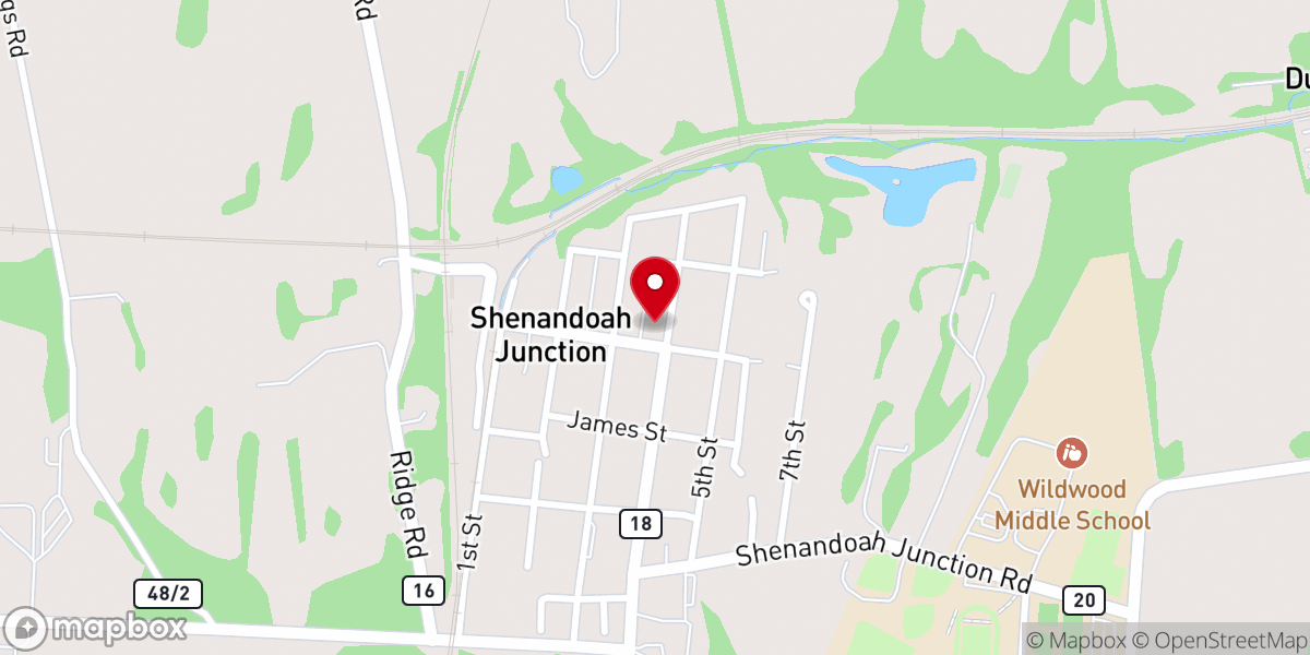 Map showing location of Grace Baptist Church