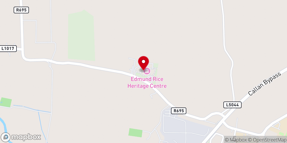 Map showing location of Blessed Edmund Rice Memorial Chapel, Westcourt North, Westcourt, Co. Kilkenny