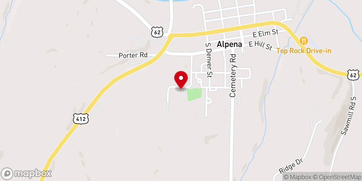 Map showing location of Alpena Gospel Hall