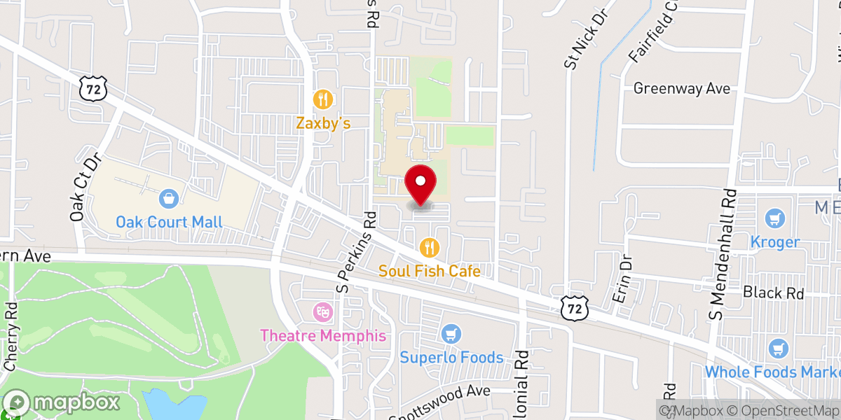 Map showing location of Eudora Baptist Church