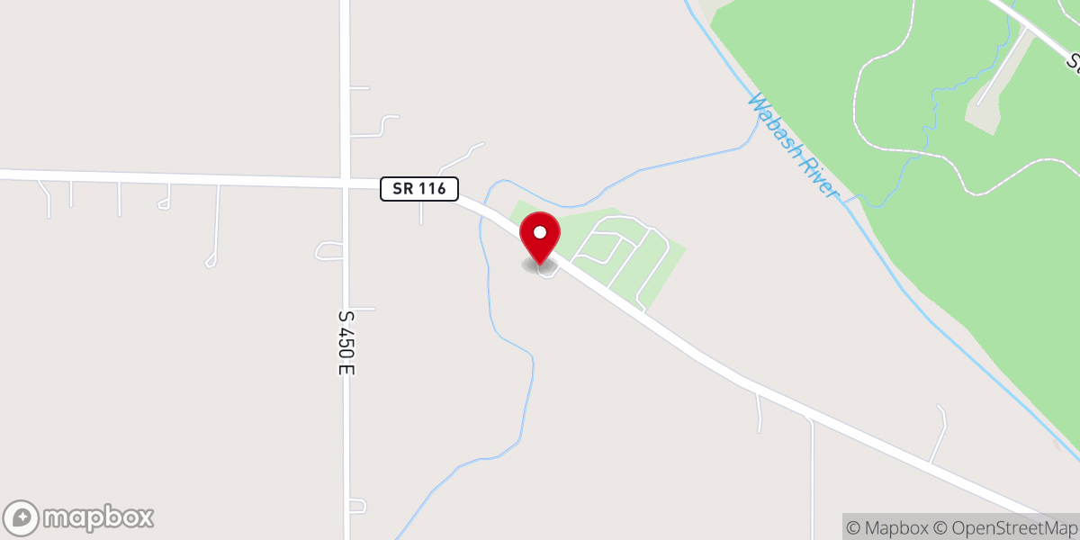 Map showing location of Six Mile Church