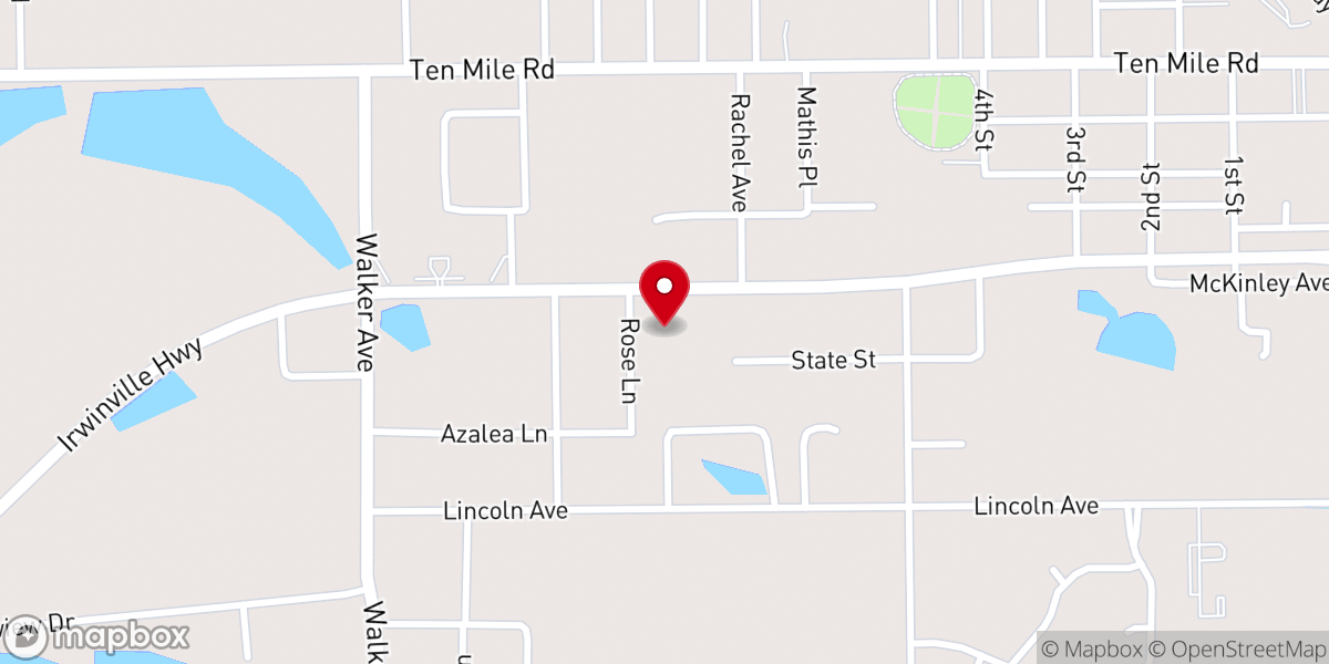 Map showing location of The Grove Bible Church
