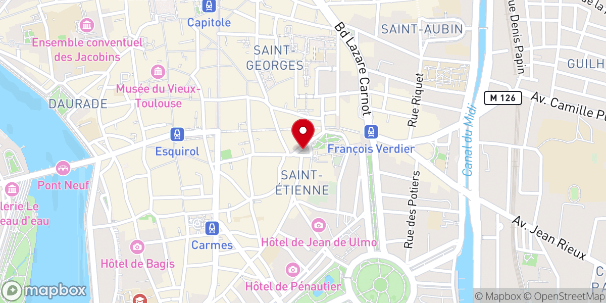 Map showing location of Place Saint-Étienne