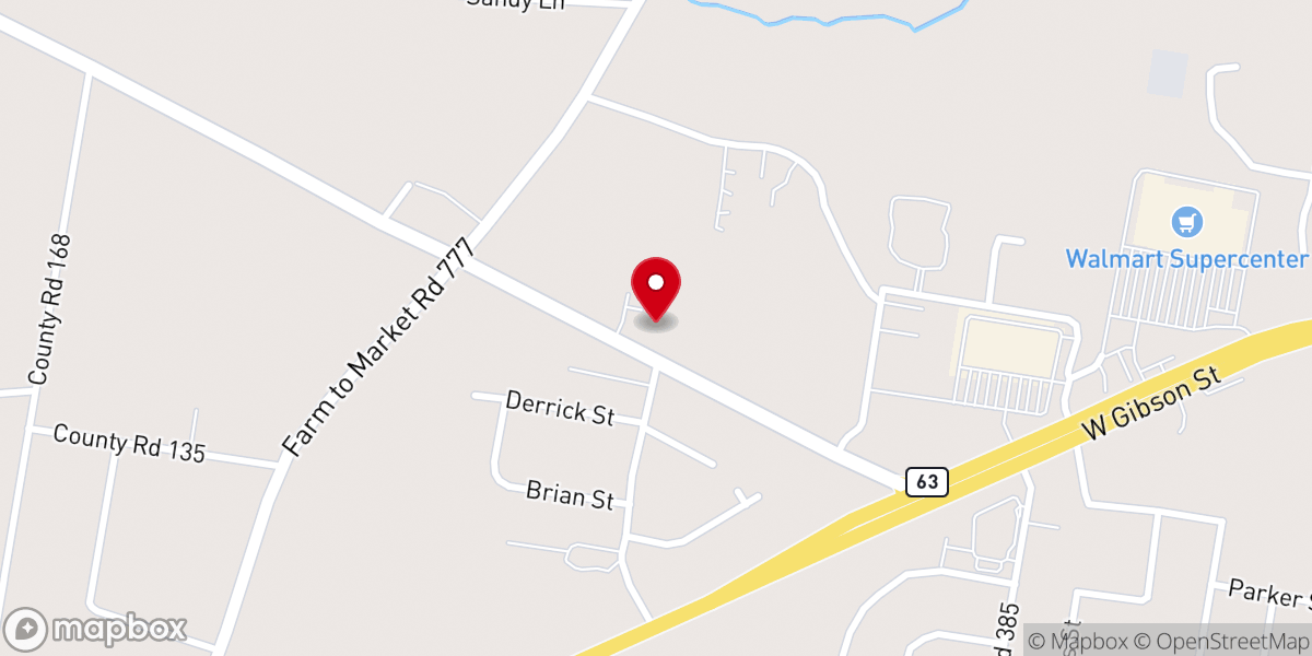 Map showing location of Faith Chapel Church of God