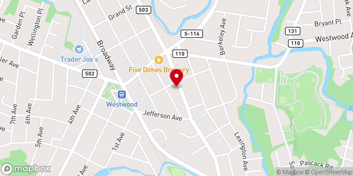 Map showing location of Westwood United Methodist Church