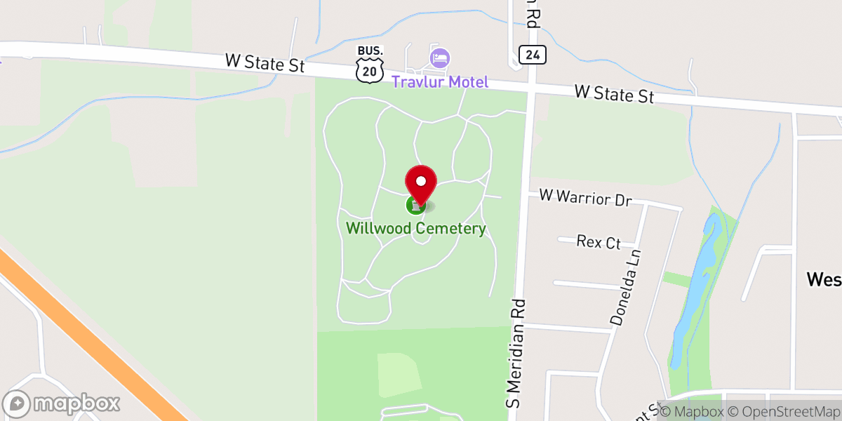 Map showing location of Olson graves