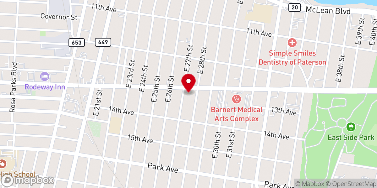 Map showing location of Faith Chapel Reformed Church